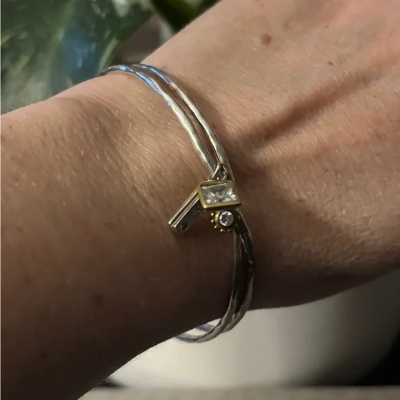 Silpada Sterling Silver Double Bangle Charm Bracelet – B3079 - Picture 5 of 5